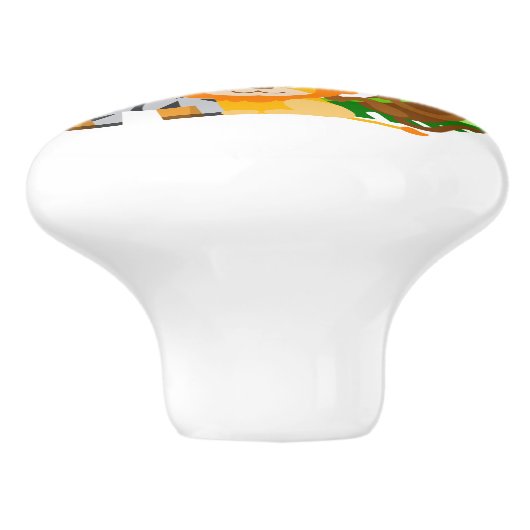 モノグラムのなかわいい動物の友人 セラミックノブ (側面)