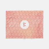 モノグラムのなかわいくガーリーなシカパターン フリースブランケット (正面(横))