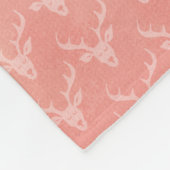 モノグラムのなかわいくガーリーなシカパターン フリースブランケット (角)