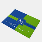 モノグラムのなイニシャルの歓迎 ドアマット (アングル)