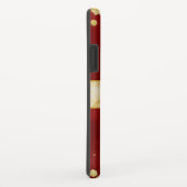 モノグラムのなエレガントできらめくな金ゴールドおよびバーガンディ Case-Mate iPhoneケース (裏面/右)