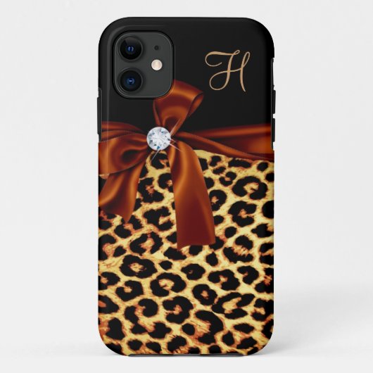 モノグラムのなエレガントなアニマルプリントのフェイクなダイヤモンド Case-Mate iPhoneケース (裏面)