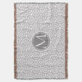 モノグラムのなエレガントなヒマワリパターン スローブランケット (正面縦)