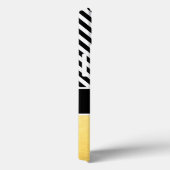 モノグラムのなガーリーな金ゴールドおよび黒いシェブロン Case-Mate iPhoneケース (裏面 / 右)