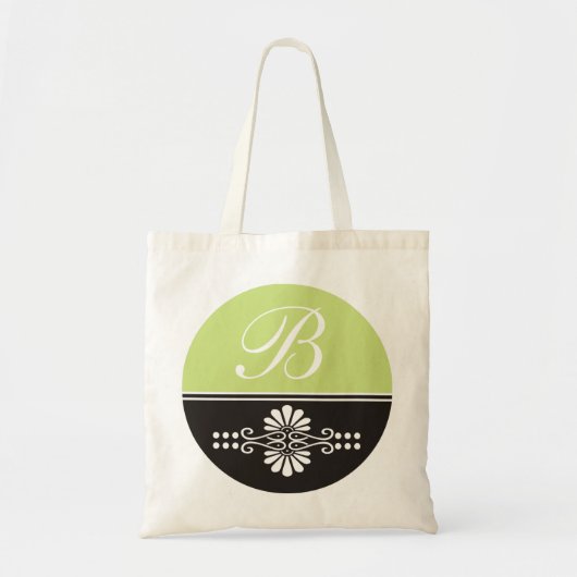 モノグラムのなキャンバスのトートバック: ライムグリーン及び黒 トートバッグ (正面)