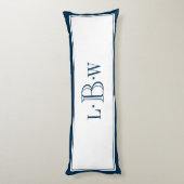 モノグラムのなクラシックで青いボーダー ボディピロー (裏面 (縦))