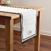 モノグラムのなクラシックで黒いボーダー ショートテーブルランナー (インサイチュ)