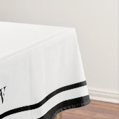 モノグラムのなクラシックで黒いボーダー テーブルクロス (インサイチュ)