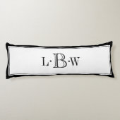 モノグラムのなクラシックで黒いボーダー ボディピロー (裏面)