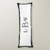 モノグラムのなクラシックで黒いボーダー ボディピロー (裏面 (縦))