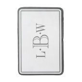 モノグラムのなクラシックな灰色のボーダー バスマット (正面縦)