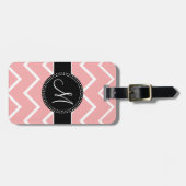 モノグラムのなシェブロンの荷物のラベル ラゲッジタグ (正面横)