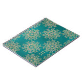 モノグラムのなティール(緑がかった色)および金ゴールドのノートジャーナル ノートブック (左側)