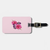 モノグラムのなバラの蘭の荷物のラベル ラゲッジタグ (正面横)