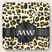 モノグラムのなヒョウのプリント コースター (正面)