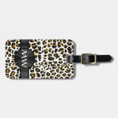 モノグラムのなヒョウのプリント ラゲッジタグ (正面横)