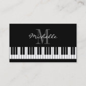 モノグラムのなピアノの教師の名刺のテンプレート 名刺 (正面)