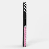 モノグラムのなピンクのグリッターの黒シェブロン Case-Mate iPhoneケース (裏面/右)