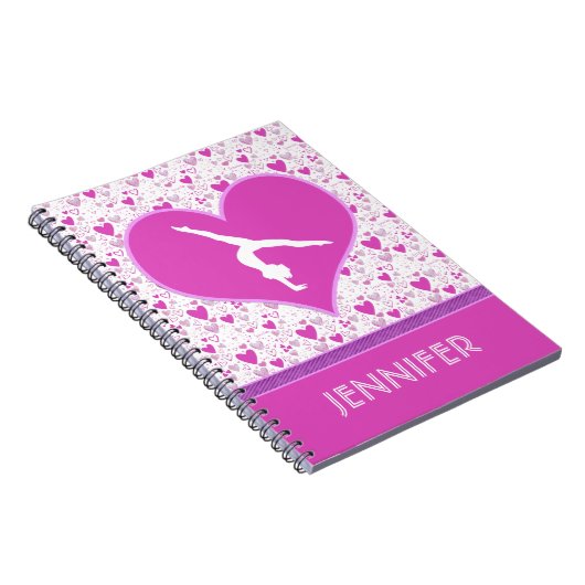 モノグラムのなピンクはoのハートの体操を区分します ノートブック (右側)