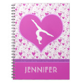 モノグラムのなピンクはoのハートの体操を区分します ノートブック (正面)