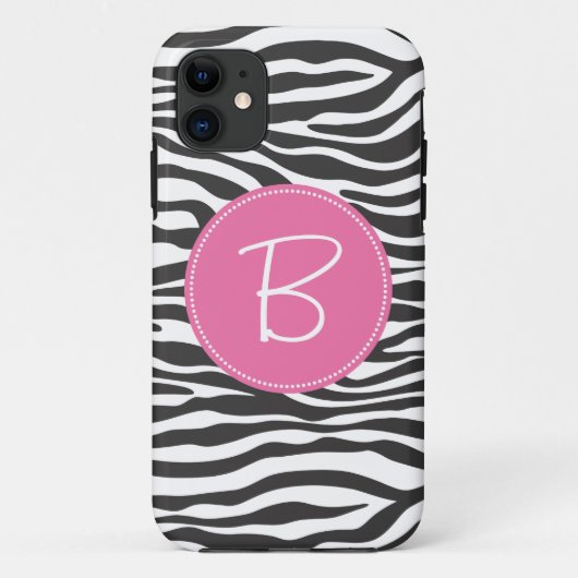 モノグラムのなファッションのシマウマのプリント Case-Mate iPhoneケース (裏面)