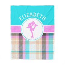 モノグラムのなフィギュアスケート選手の夏のタータンチェック