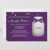 モノグラムのなホタルのメーソンジャーのブライダルシャワー 招待状 (正面)