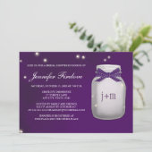 モノグラムのなホタルのメーソンジャーのブライダルシャワー 招待状 (スタンド正面)