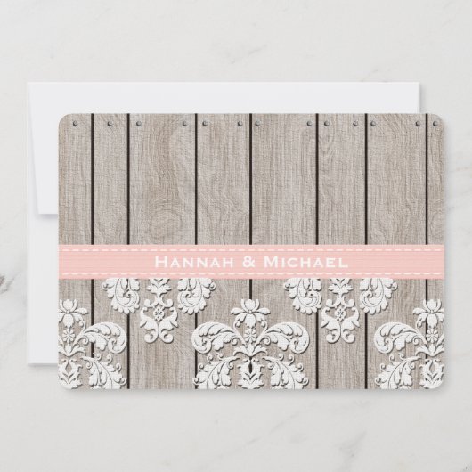 モノグラムのなメーソンジャーのピンクのアジサイの結婚式 招待状 (裏面)