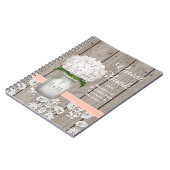 モノグラムのなメーソンジャーの珊瑚のアジサイの来客名簿 ノートブック (左側)