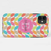 モノグラムのなモダンでカラフルなパターン Case-Mate iPhoneケース (裏面(横))