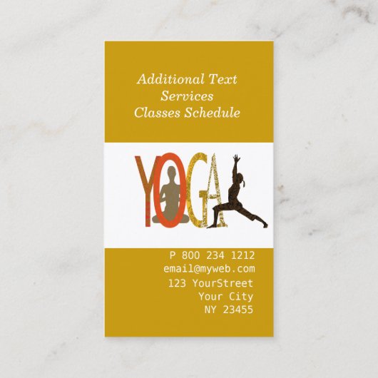 モノグラムのなヨガのヨーガ行者の適当なインストラクターの黙想 名刺 (裏面)
