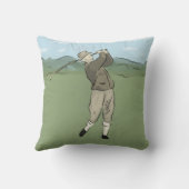 モノグラムのなヴィンテージのスタイルのゴルフ芸術 クッション (裏面)