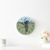 モノグラムのなヴィンテージのスタイルのゴルフ芸術 ラウンド壁時計 (ホーム)