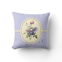 モノグラムのなヴィンテージのピンクのバラおよび紫色の花