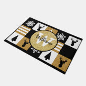 モノグラムのな休日のグリッター ドアマット (アングル)