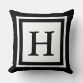 モノグラムのな前部及びバックの黒い及び白 クッション (正面)