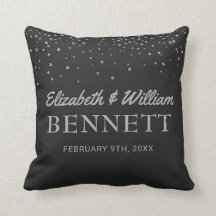 モノグラムのな名前|の黒い銀製結婚式の記念品