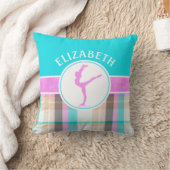 モノグラムのな夏のタータンチェックの体操の女の子 クッション (ブランケット)