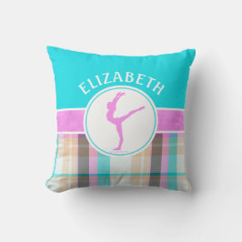 モノグラムのな夏のタータンチェックの体操の女の子 クッション