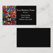 モノグラムのな多彩キャンデーか甘いパターン 名刺 (正面/裏面)