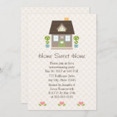 モノグラムのな家の甘い家の引っ越し祝いパーティーのパーティー 招待状 (正面/裏面)