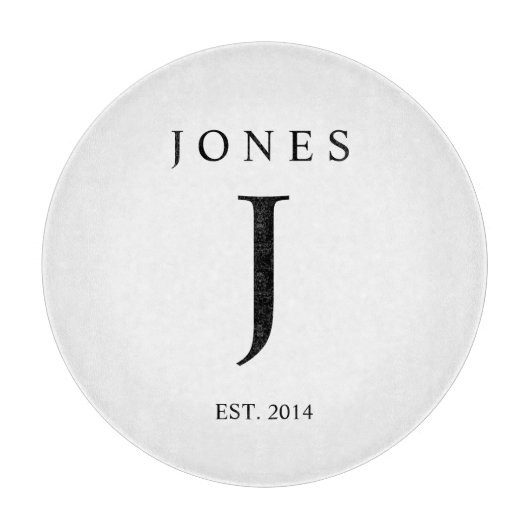 モノグラムのな家族のイニシャルのまな板 カッティングボード (正面)