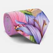 モノグラムのな春の花束のタイ ネクタイ (ロール)