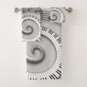 モノグラムのな曲げられたピアノ鍵および音符 バスタオルセット (インサイチュ)