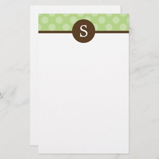 モノグラムのな水玉模様の文房具 便箋 (正面/裏面)