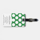 モノグラムのな深緑色及び黒く大きい水玉模様 ラゲッジタグ (裏面横)