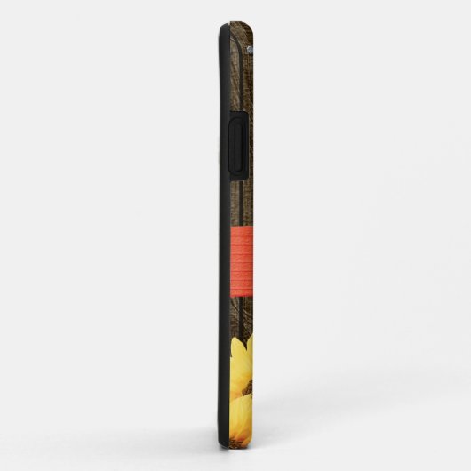 モノグラムのな珊瑚の緑の素朴なヒマワリ Case-Mate iPhoneケース (裏面/右)