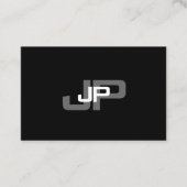 モノグラムのな白黒のシンプルでモダンなテンプレート 名刺 (正面)