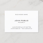 モノグラムのな白黒のシンプルでモダンなテンプレート 名刺 (裏面)